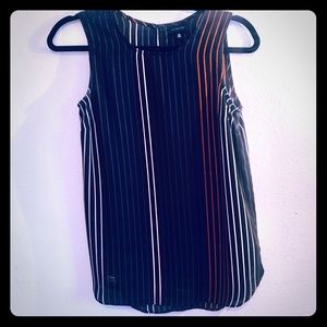Women’s XS Black Pinstriped Tank-Top